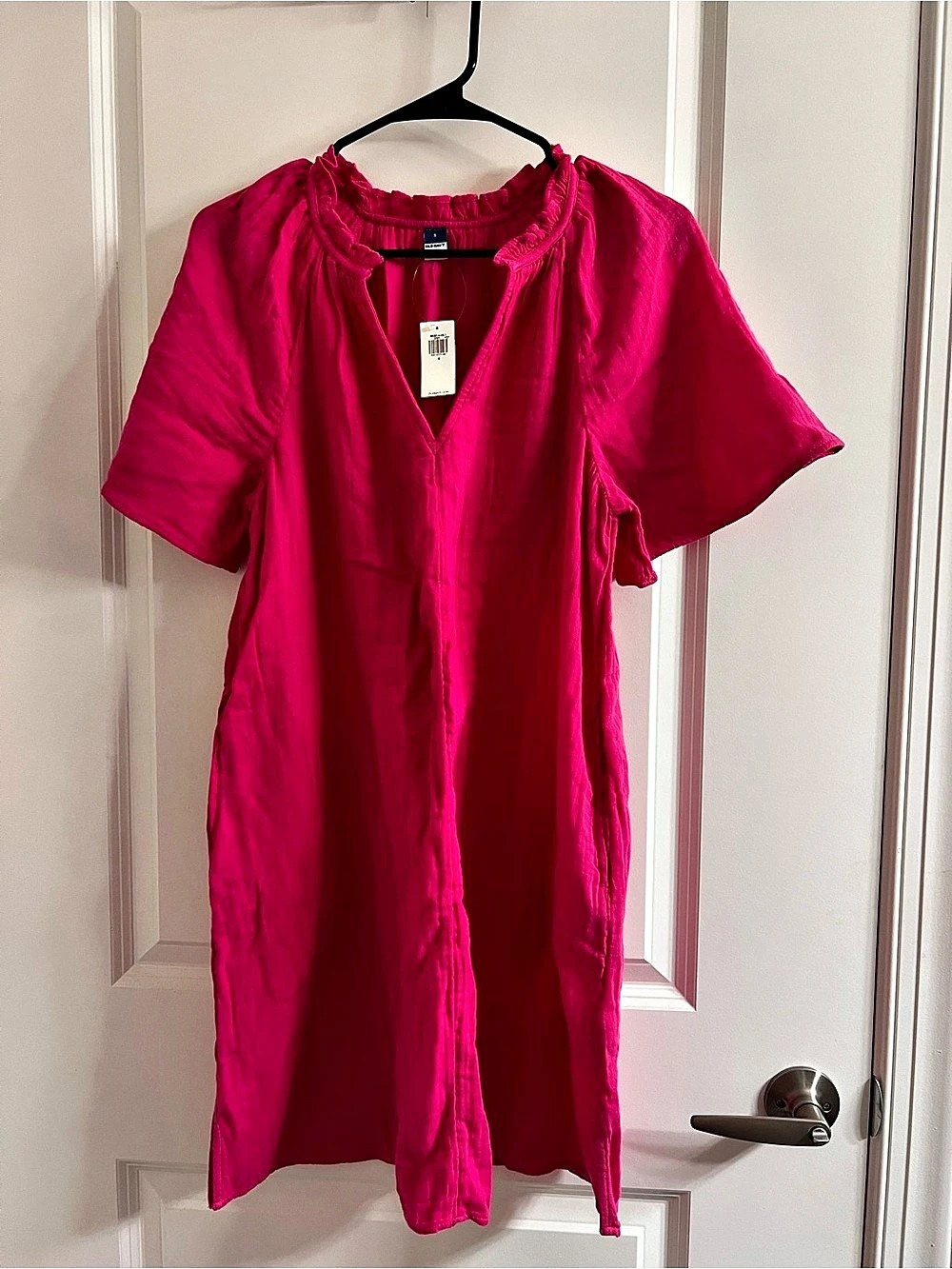 Old Navy Crinkle Gauze Mini Swing Dress in Pink, Small